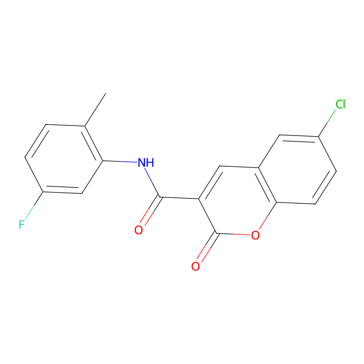 6-chloro-N-(5-fluoro-2-methylphenyl)-2-oxo-2H-chromene-3-carboxamide molecular structure, CAS 317327-21-2