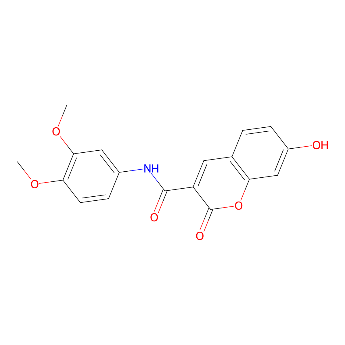 N-(3,4-dimethoxyphenyl)-7-hydroxy-2-oxo-2H-chromene-3-carboxamide molecular structure, CAS 317327-24-5