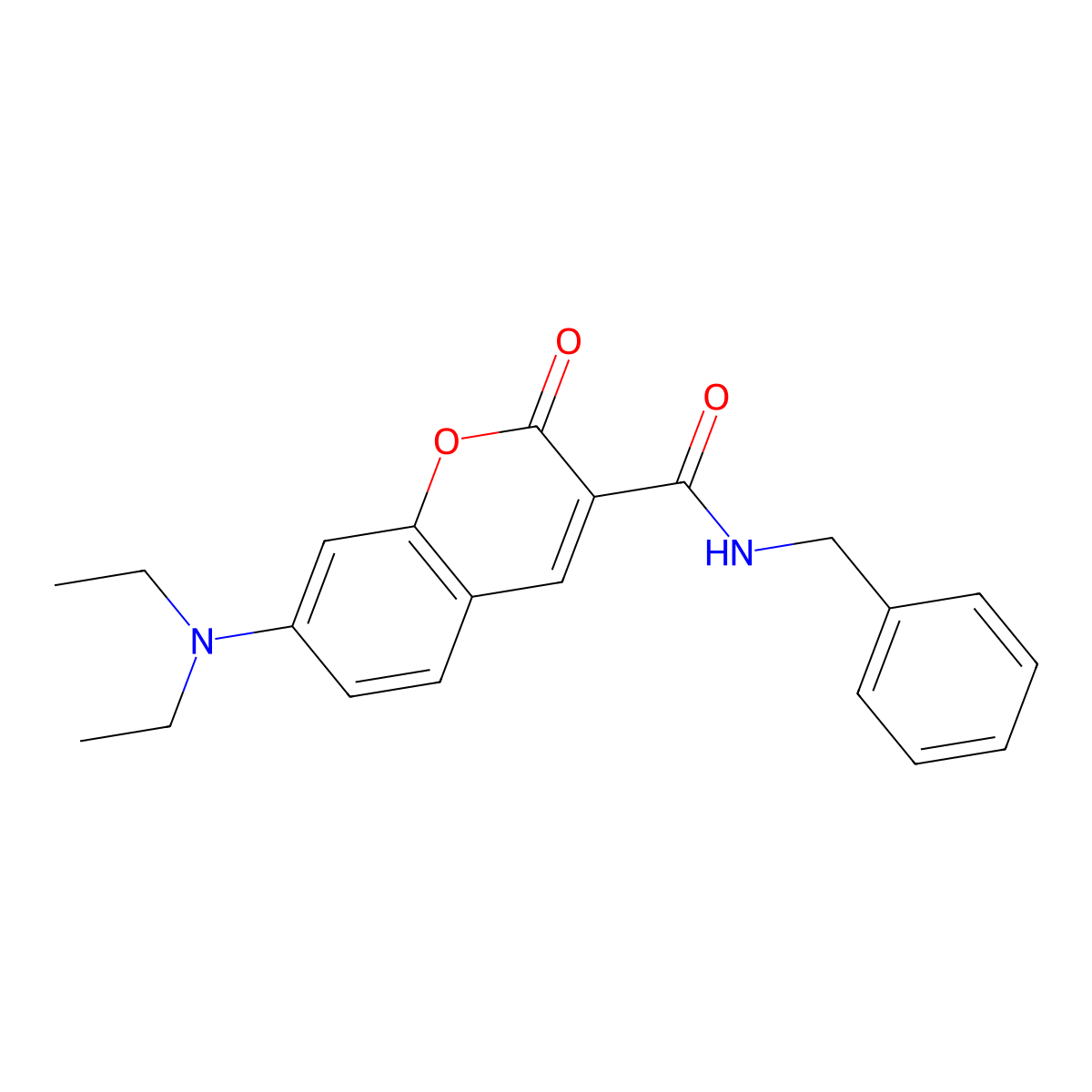 N-benzyl-7-(diethylamino)-2-oxochromene-3-carboxamide molecular structure, CAS 317327-30-3