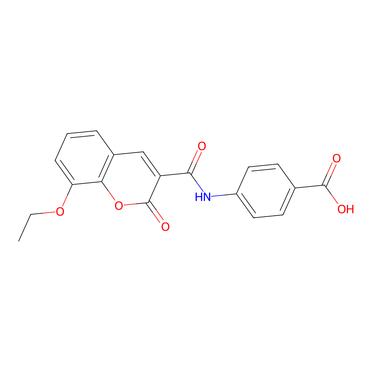 4-[(8-Ethoxy-2-oxochromene-3-carbonyl)amino]benzoic acid molecular structure, CAS 317327-35-8