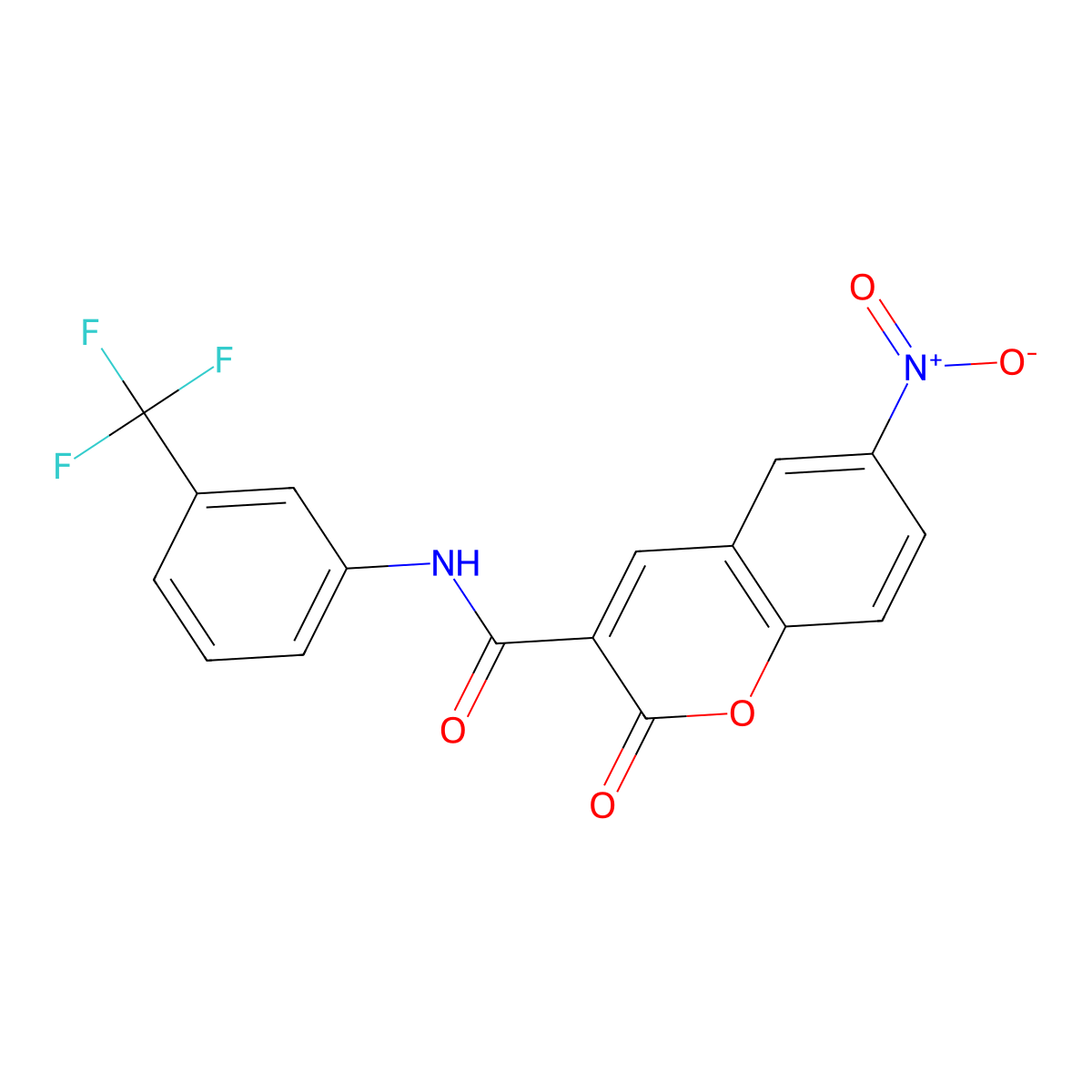 6-nitro-2-oxo-N-[3-(trifluoromethyl)phenyl]-2H-chromene-3-carboxamide molecular structure, CAS 317327-45-0