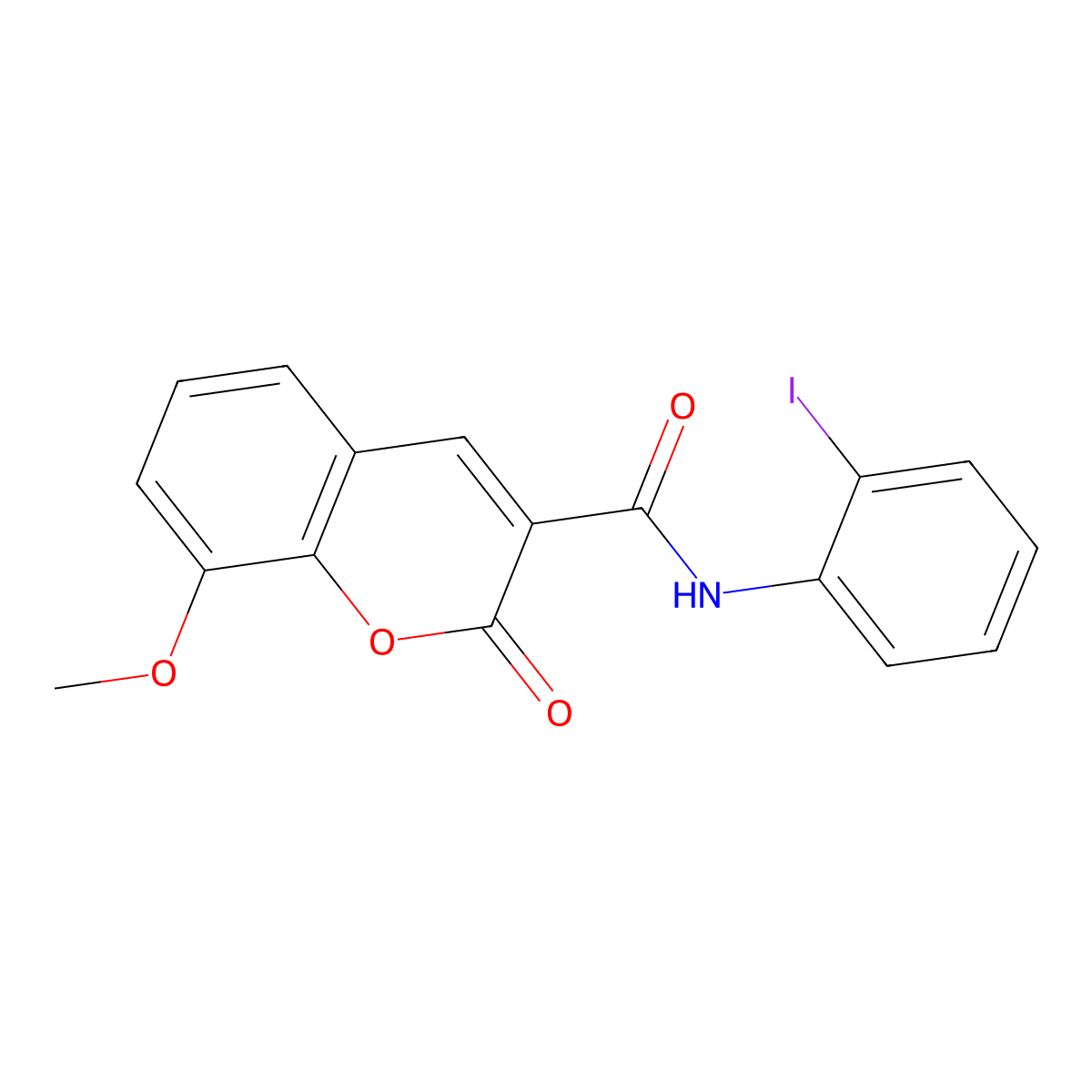N-(2-iodophenyl)-8-methoxy-2-oxo-2H-chromene-3-carboxamide molecular structure, CAS 317327-62-1