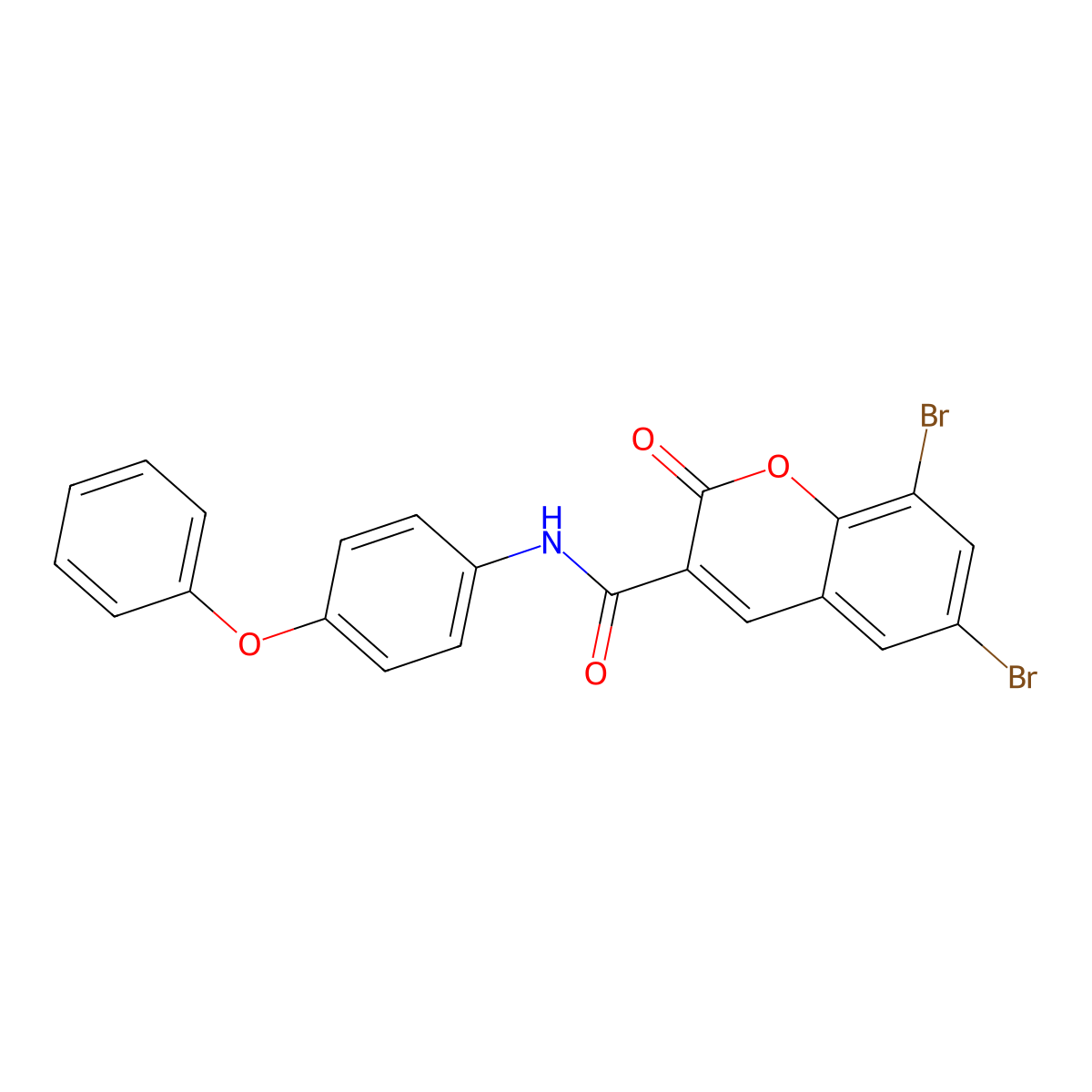 6,8-dibromo-2-oxo-N-(4-phenoxyphenyl)-2H-chromene-3-carboxamide molecular structure, CAS 317327-73-4
