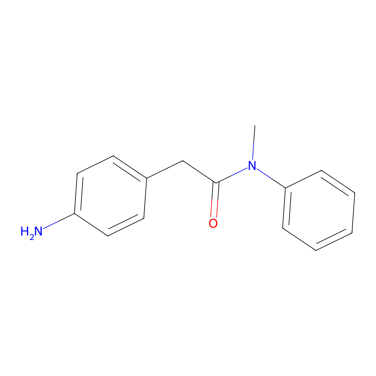 2-(4-aminophenyl)-N-methyl-N-phenylacetamide molecular structure, CAS 31733-80-9