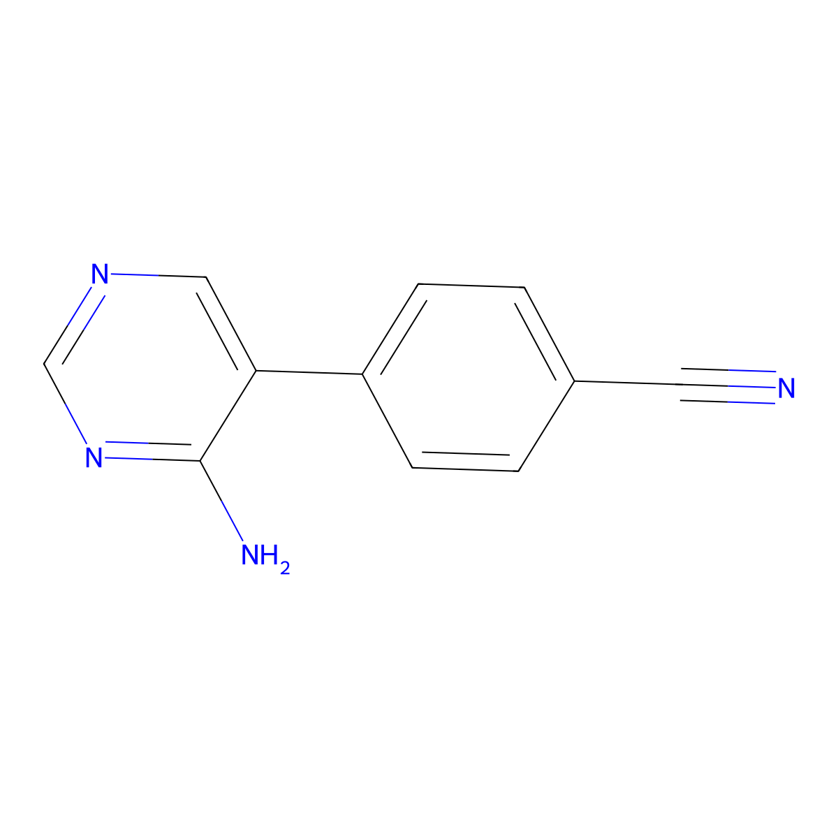 4-(4-Amino-5-pyrimidinyl)benzonitrile molecular structure, CAS 31733-82-1