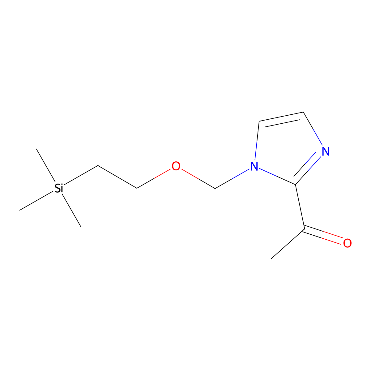 1-(1-{[2-(Trimethylsilyl)ethoxy]methyl}imidazol-2-yl)ethanone molecular structure, CAS 317335-04-9