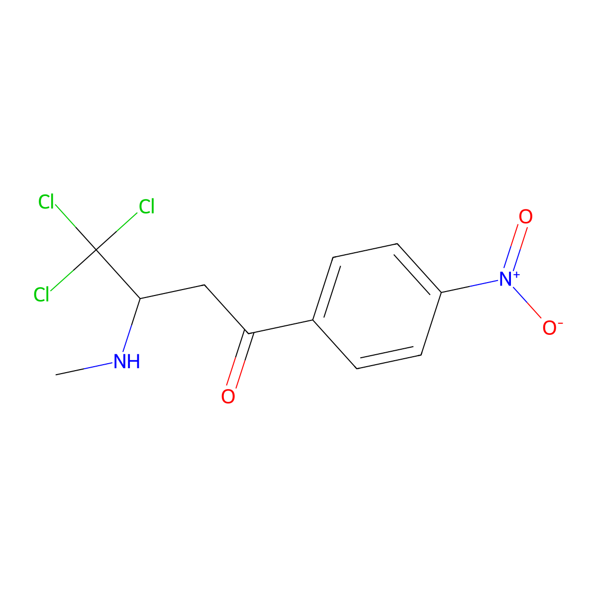 4,4,4-Trichloro-3-(methylamino)-1-(4-nitrophenyl)butan-1-one molecular structure, CAS 317335-57-2