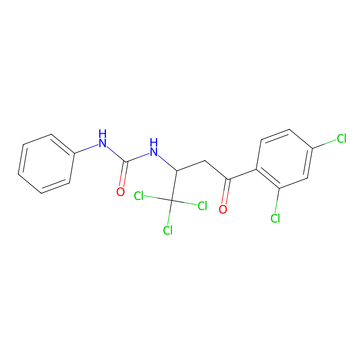 1-Phenyl-3-[1,1,1-trichloro-4-(2,4-dichlorophenyl)-4-oxobutan-2-yl]urea molecular structure, CAS 317335-88-9