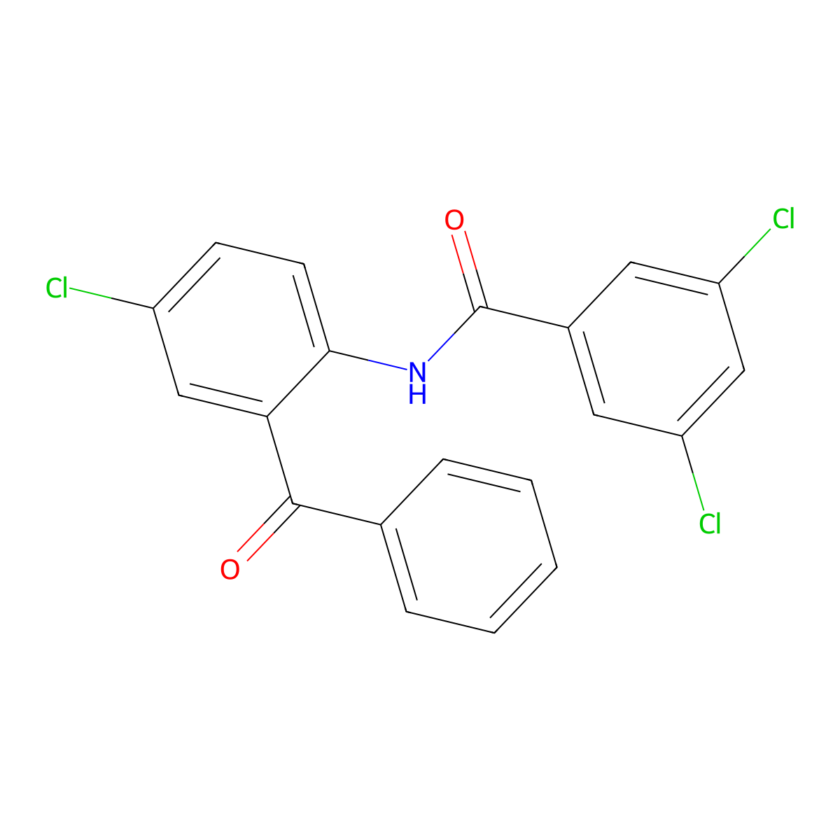 N-(2-benzoyl-4-chlorophenyl)-3,5-dichlorobenzamide molecular structure, CAS 317336-32-6