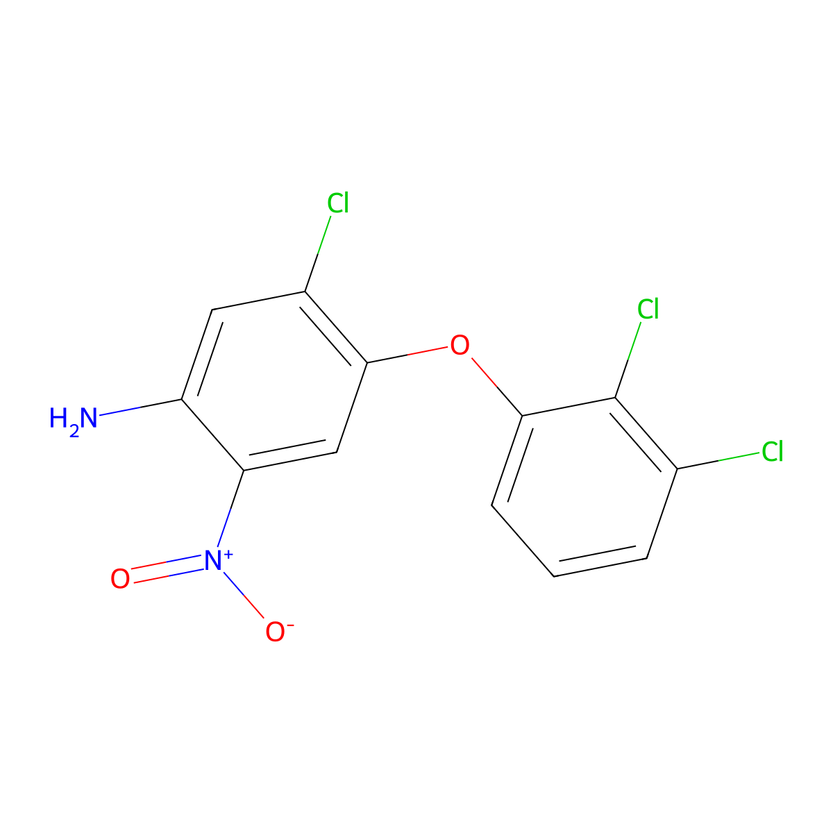 5-Chloro-4-(2,3-dichlorophenoxy)-2-nitroaniline molecular structure, CAS 317336-89-3