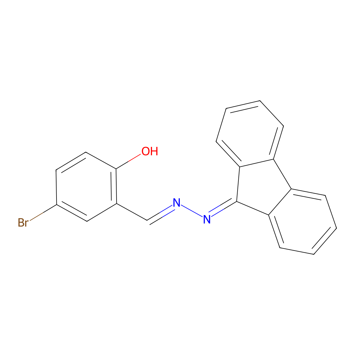5-Bromo-2-hydroxybenzaldehyde 2-(9H-fluoren-9-ylidene)hydrazone molecular structure, CAS 317337-09-0