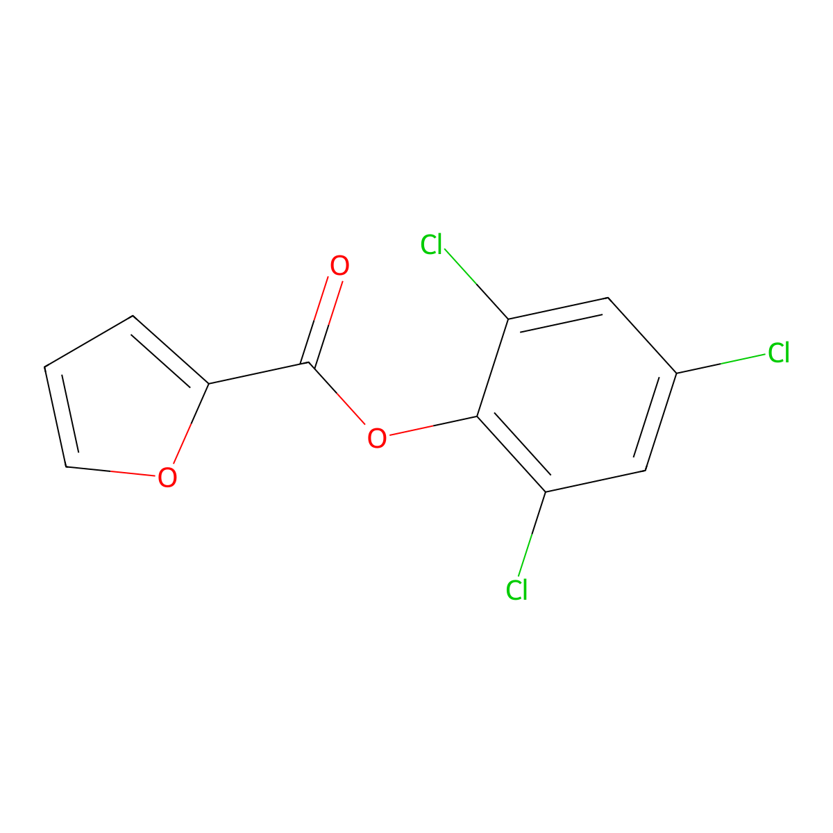 2,4,6-Trichlorophenyl 2-furoate molecular structure, CAS 317337-51-2