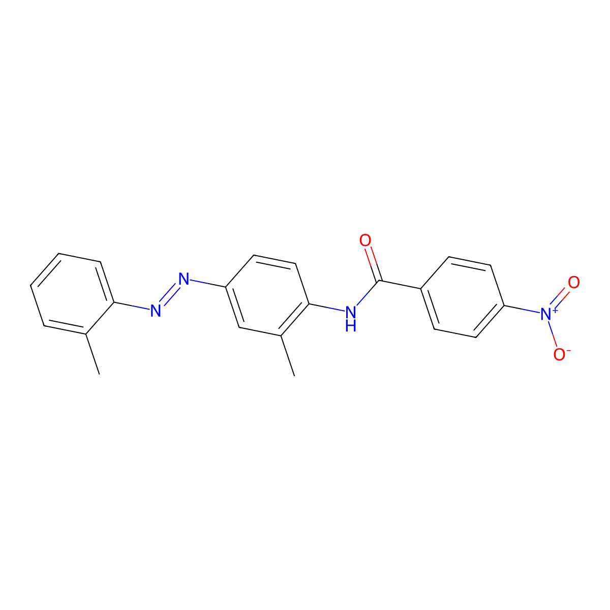 Benzamide, 4-nitro-N-[2-methyl-4-(2-tolylazo)phenyl]- molecular structure, CAS 317337-52-3