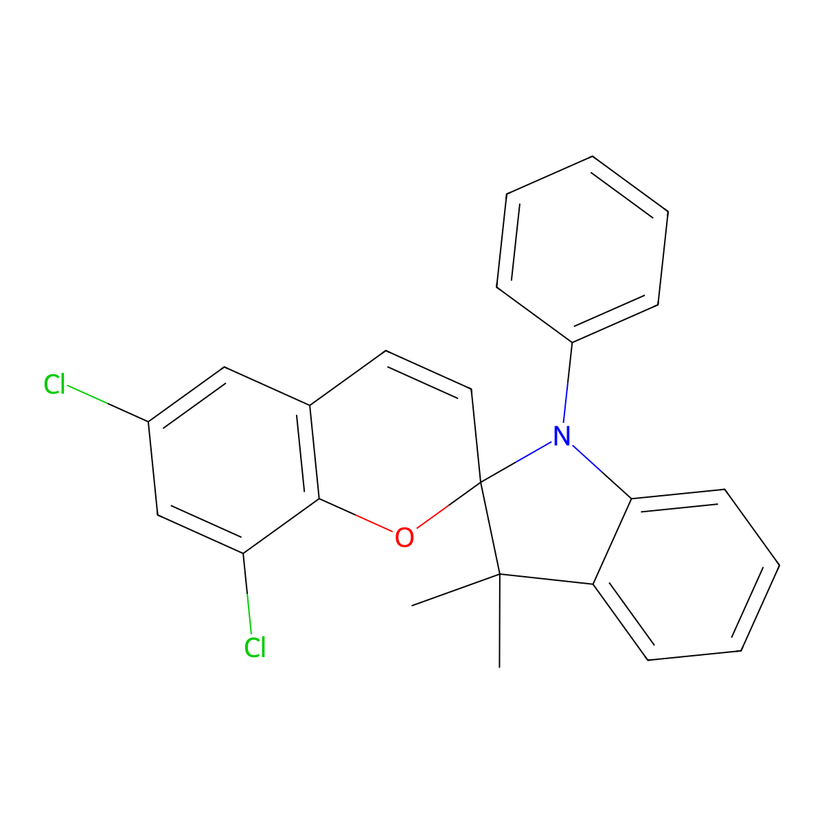 6,8-Dichloro-3',3'-dimethyl-1'-phenylspiro[chromene-2,2'-indole] molecular structure, CAS 317337-80-7