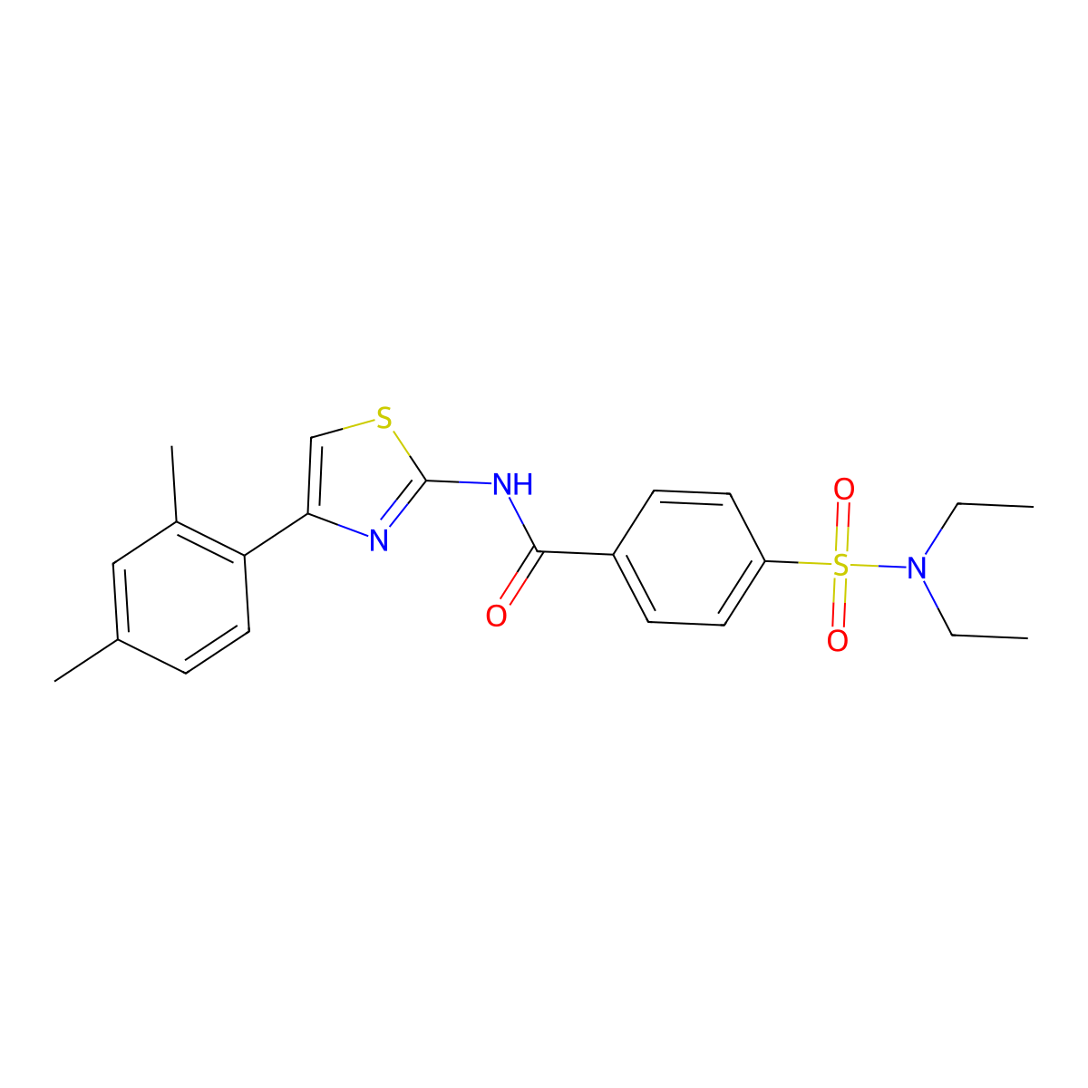 4-(diethylsulfamoyl)-N-[4-(2,4-dimethylphenyl)-1,3-thiazol-2-yl]benzamide molecular structure, CAS 317338-04-8