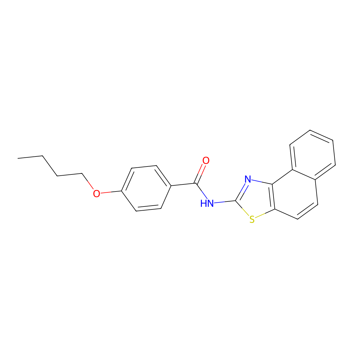 N-benzo[e][1,3]benzothiazol-2-yl-4-butoxybenzamide molecular structure, CAS 317338-15-1