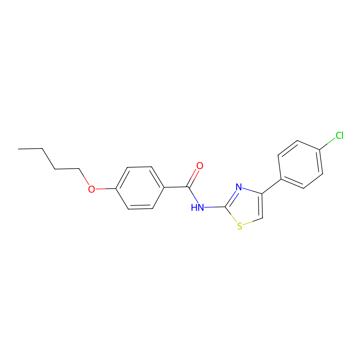 4-butoxy-N-[4-(4-chlorophenyl)-1,3-thiazol-2-yl]benzamide molecular structure, CAS 317338-21-9