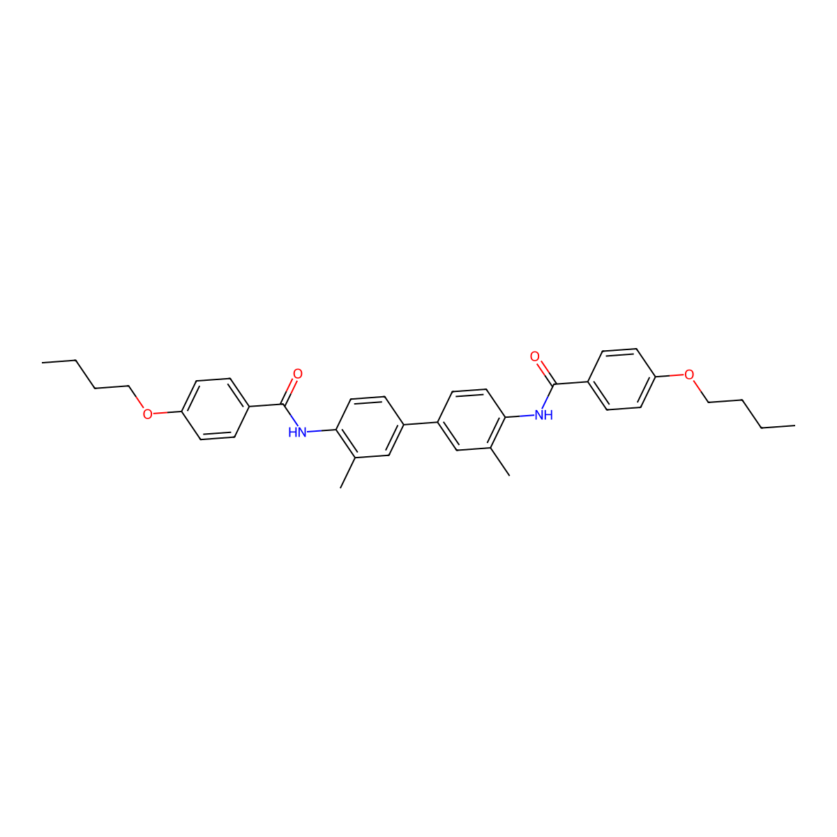 4-butoxy-N-[4-[4-[(4-butoxybenzoyl)amino]-3-methylphenyl]-2-methylphenyl]benzamide molecular structure, CAS 317338-24-2