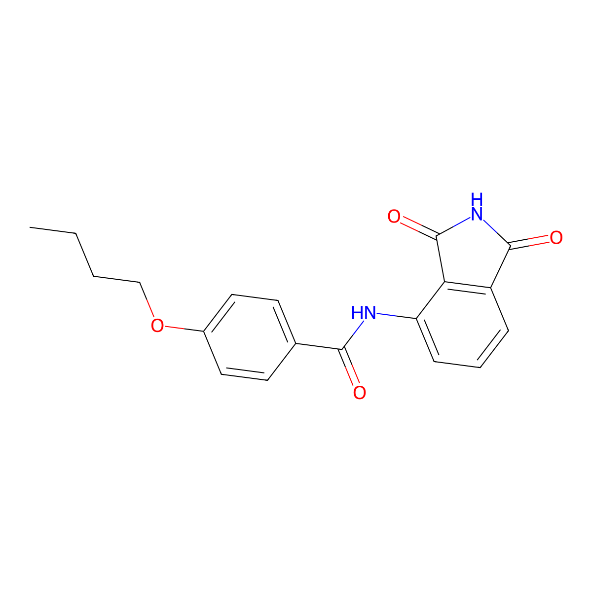 4-butoxy-N-(1,3-dioxoisoindolin-4-yl)benzamide molecular structure, CAS 317338-25-3