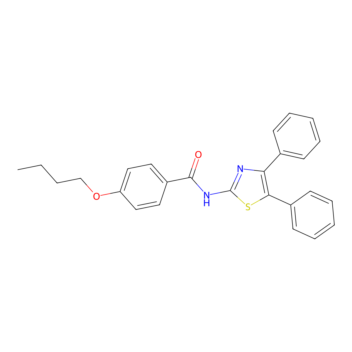 4-butoxy-N-(4,5-diphenyl-1,3-thiazol-2-yl)benzamide molecular structure, CAS 317338-26-4