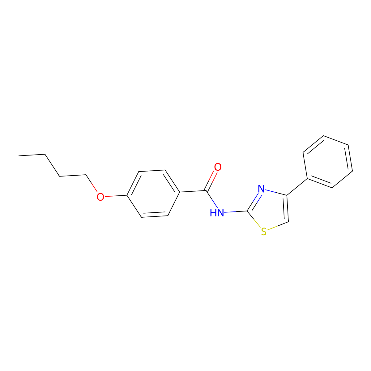 4-butoxy-N-(4-phenyl-1,3-thiazol-2-yl)benzamide molecular structure, CAS 317338-27-5