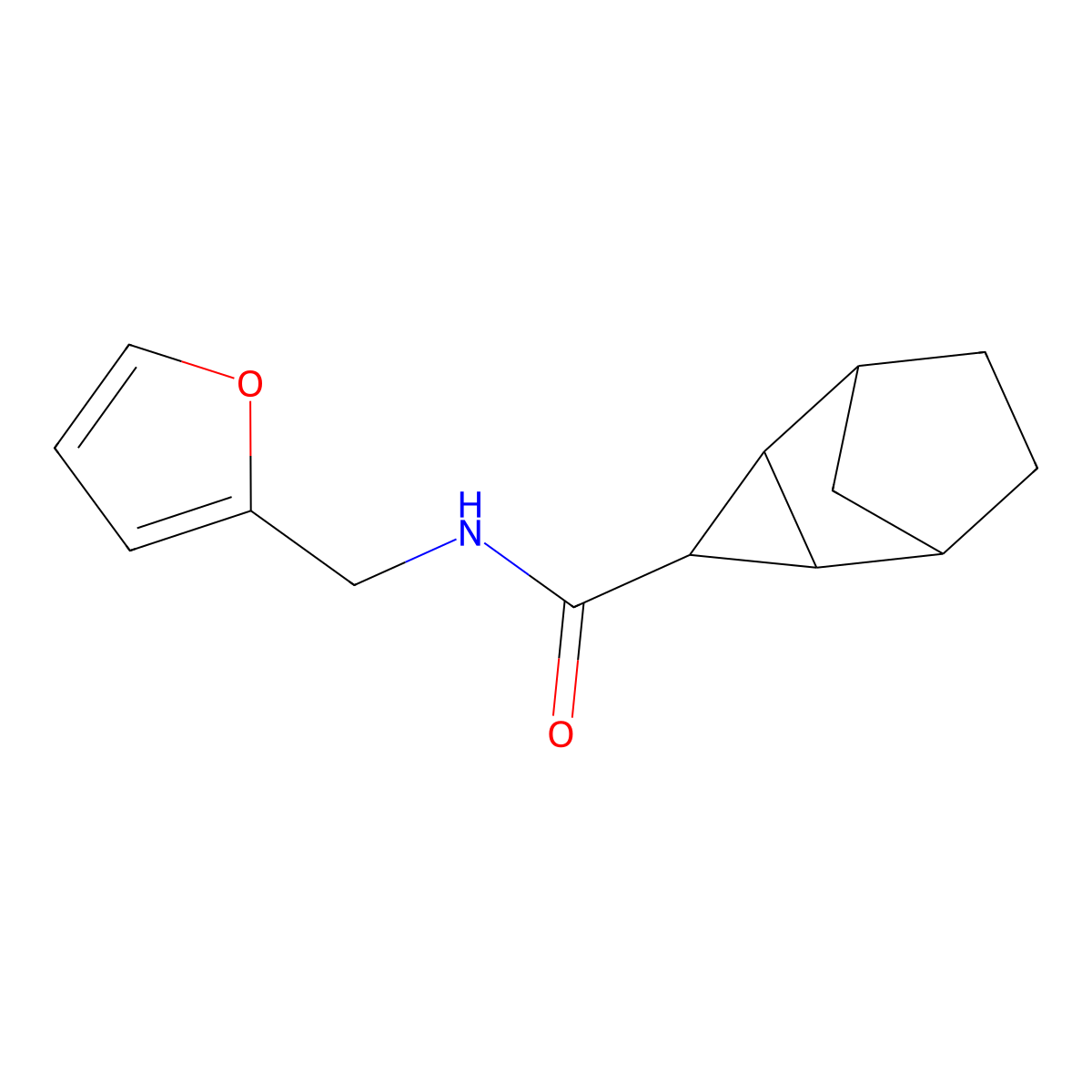 N-(2-Furylmethyl)tricyclo[3.2.1.0~2,4~]octane-3-carboxamide molecular structure, CAS 317342-45-3