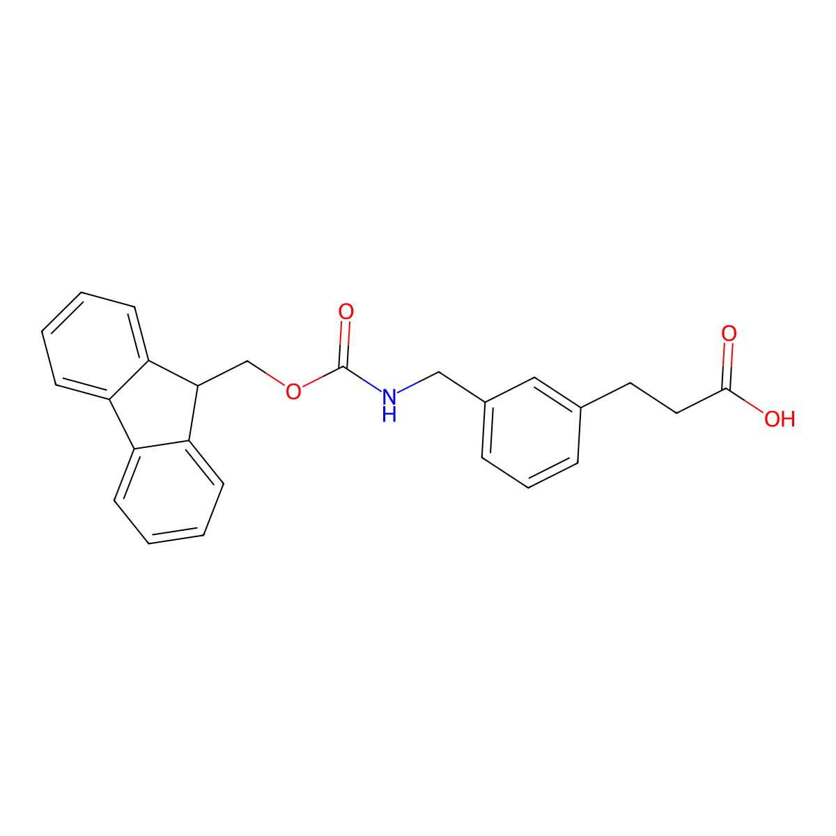 3-{3-[({[(9H-fluoren-9-yl)methoxy]carbonyl}amino)methyl]phenyl}propanoic acid molecular structure, CAS 317354-98-6