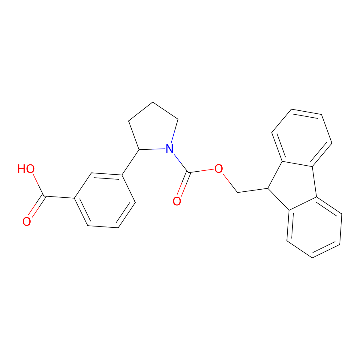 3-(1-{[(9H-fluoren-9-yl)methoxy]carbonyl}pyrrolidin-2-yl)benzoic acid molecular structure, CAS 317355-20-7