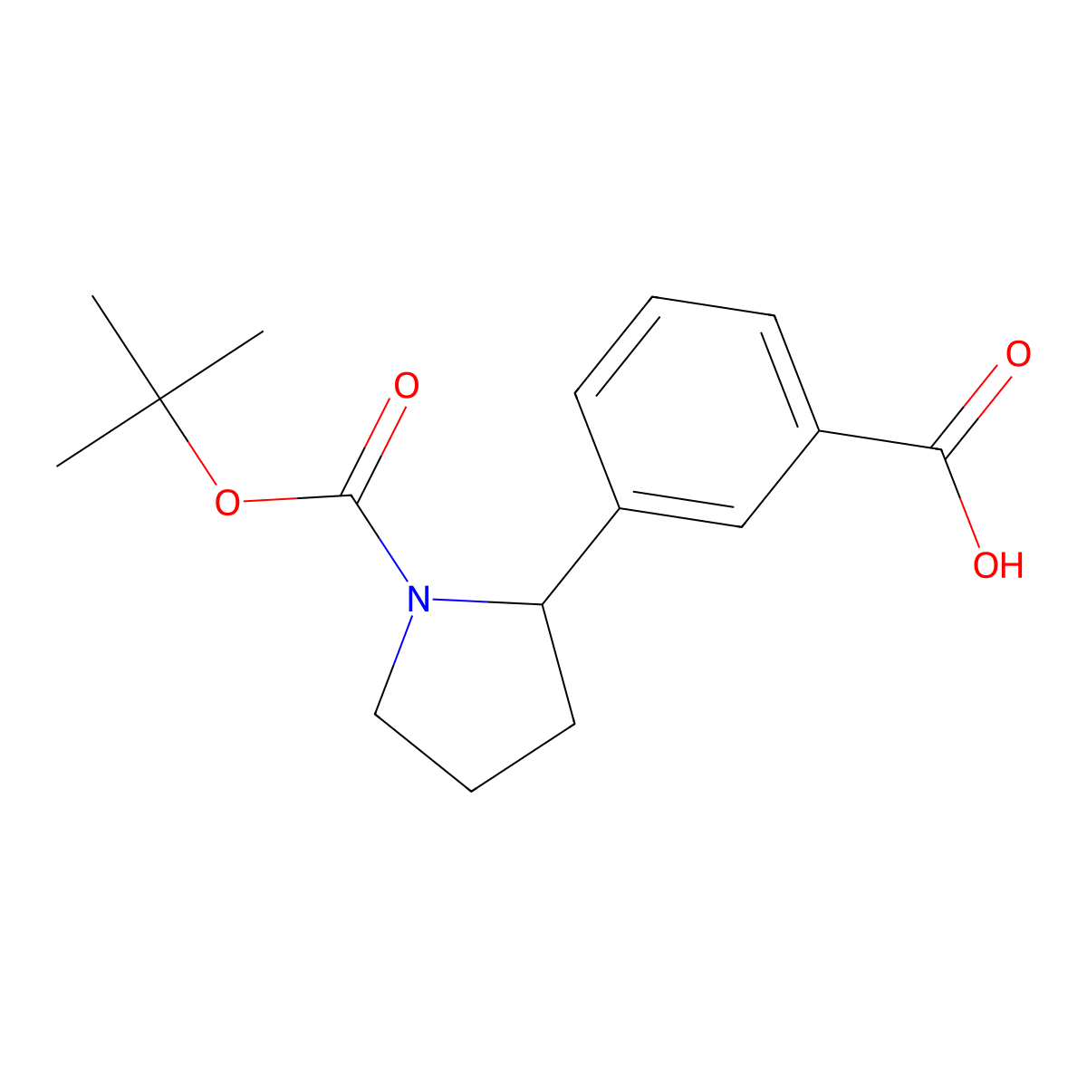 3-{1-[(Tert-butoxy)carbonyl]pyrrolidin-2-yl}benzoic acid molecular structure, CAS 317355-21-8