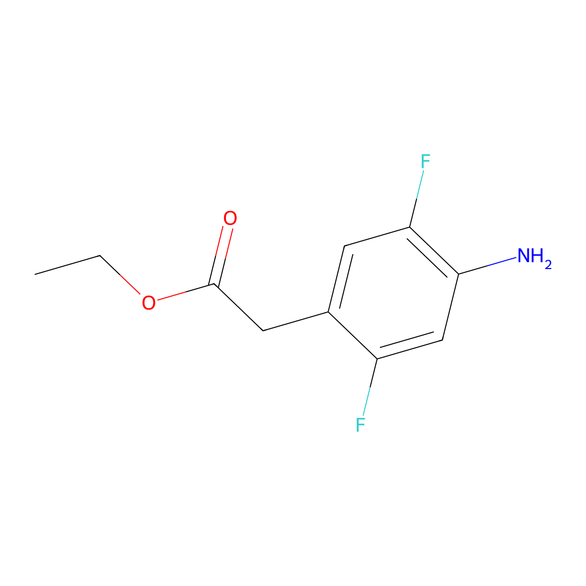 Ethyl 2-(4-amino-2,5-difluorophenyl)acetate molecular structure, CAS 317356-88-0