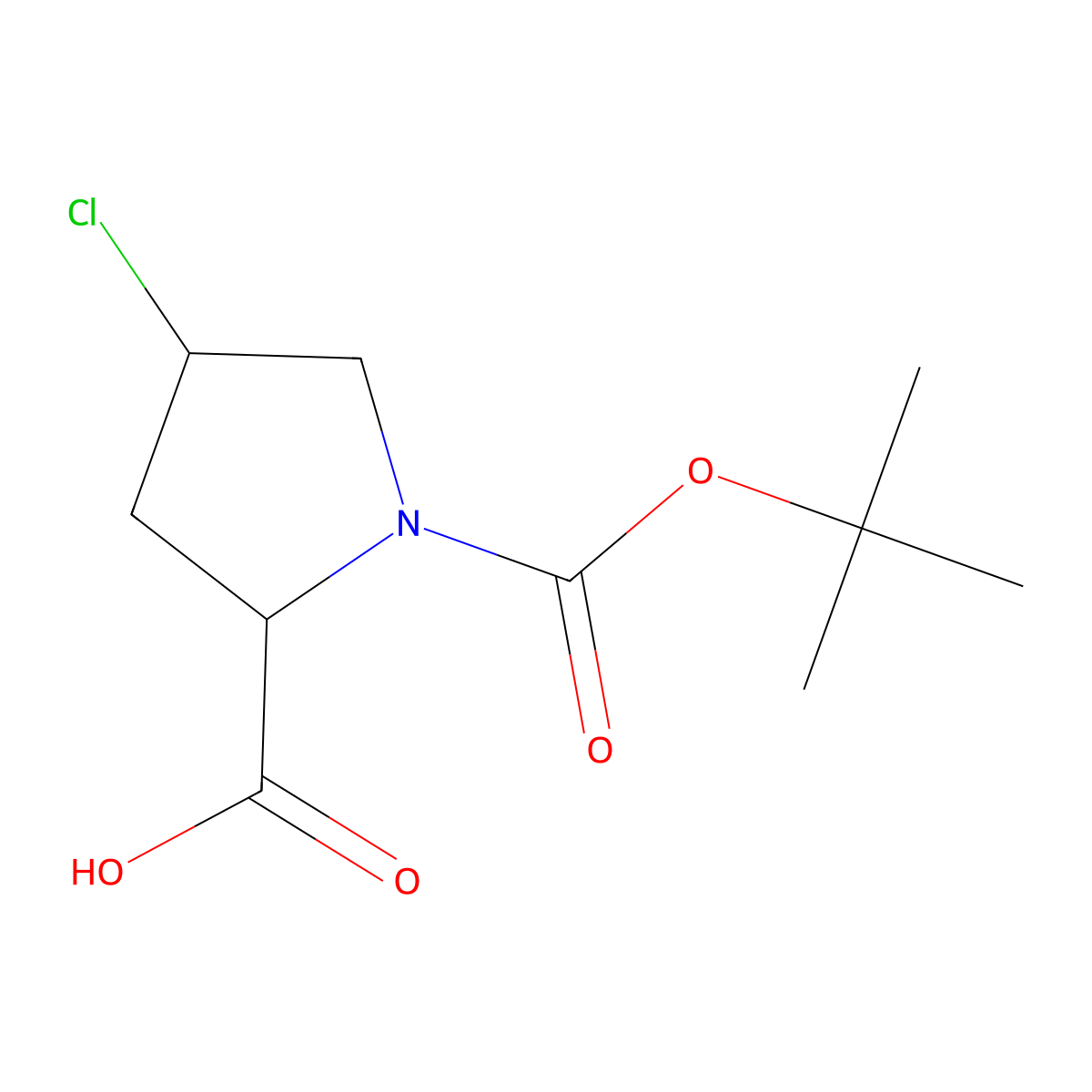 (2S,4R)-4-Chloro-pyrrolidine-1,2-dicarboxylic acid 1-tert-butyl ester molecular structure, CAS 317356-98-2