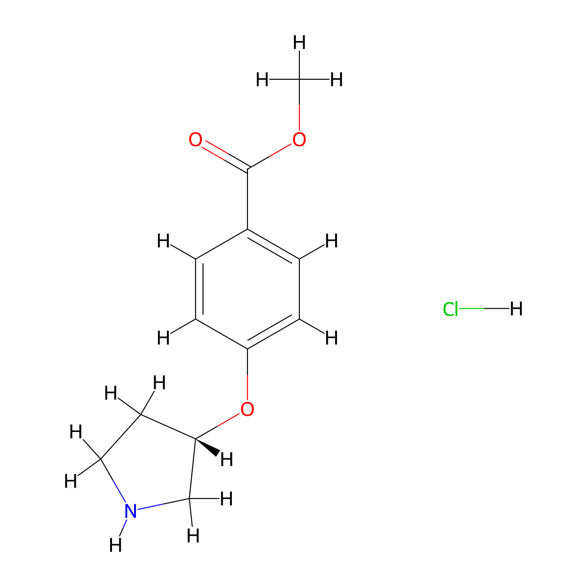 Methyl 4-[(S)-3-pyrrolidinyloxy]benzoate hydrochloride molecular structure, CAS 317358-47-7