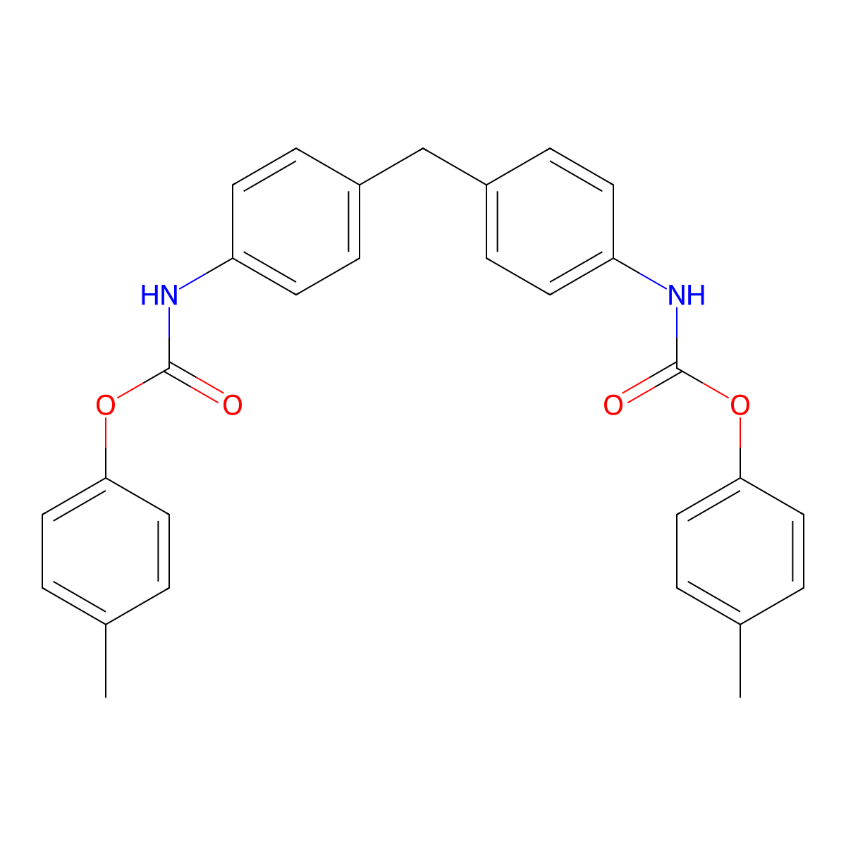 Di-p-tolyl (methylenebis(4,1-phenylene))dicarbamate molecular structure, CAS 31736-12-6