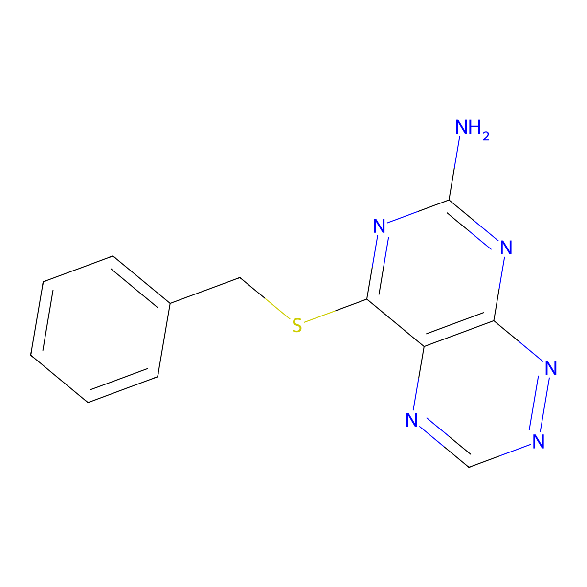 5-Benzylsulfanylpyrimido[5,4-e][1,2,4]triazin-7-amine molecular structure, CAS 31736-48-8