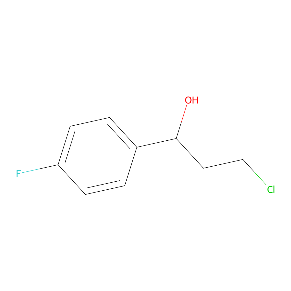 3-Chloro-1-(4-fluorophenyl)propan-1-ol molecular structure, CAS 31736-75-1