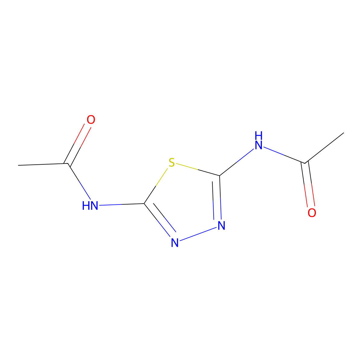 2,5-Diacetamido-1,3,4-thiadiazole molecular structure, CAS 31736-97-7
