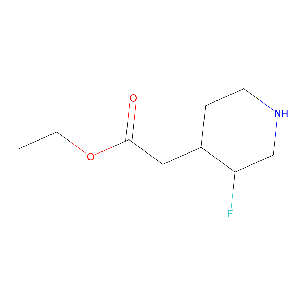 Ethyl 3-fluoro-4-piperidinylacetate molecular structure, CAS 317360-05-7