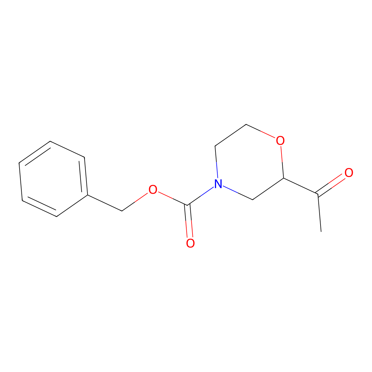 Phenylmethyl 2-acetyl-4-morpholinecarboxylate molecular structure, CAS 317365-38-1