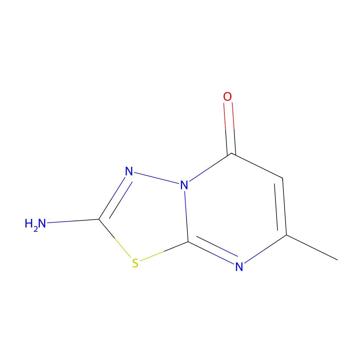 2-amino-7-methyl-5H-(1,3,4)thiadiazolo(3,2-a)pyrimidin-5-one molecular structure, CAS 31737-02-7