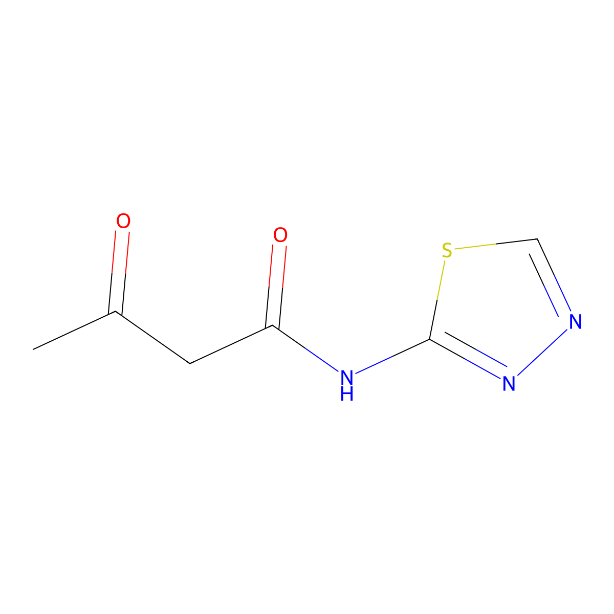 3-oxo-N-(1,3,4-thiadiazol-2-yl)butanamide molecular structure, CAS 31737-04-9