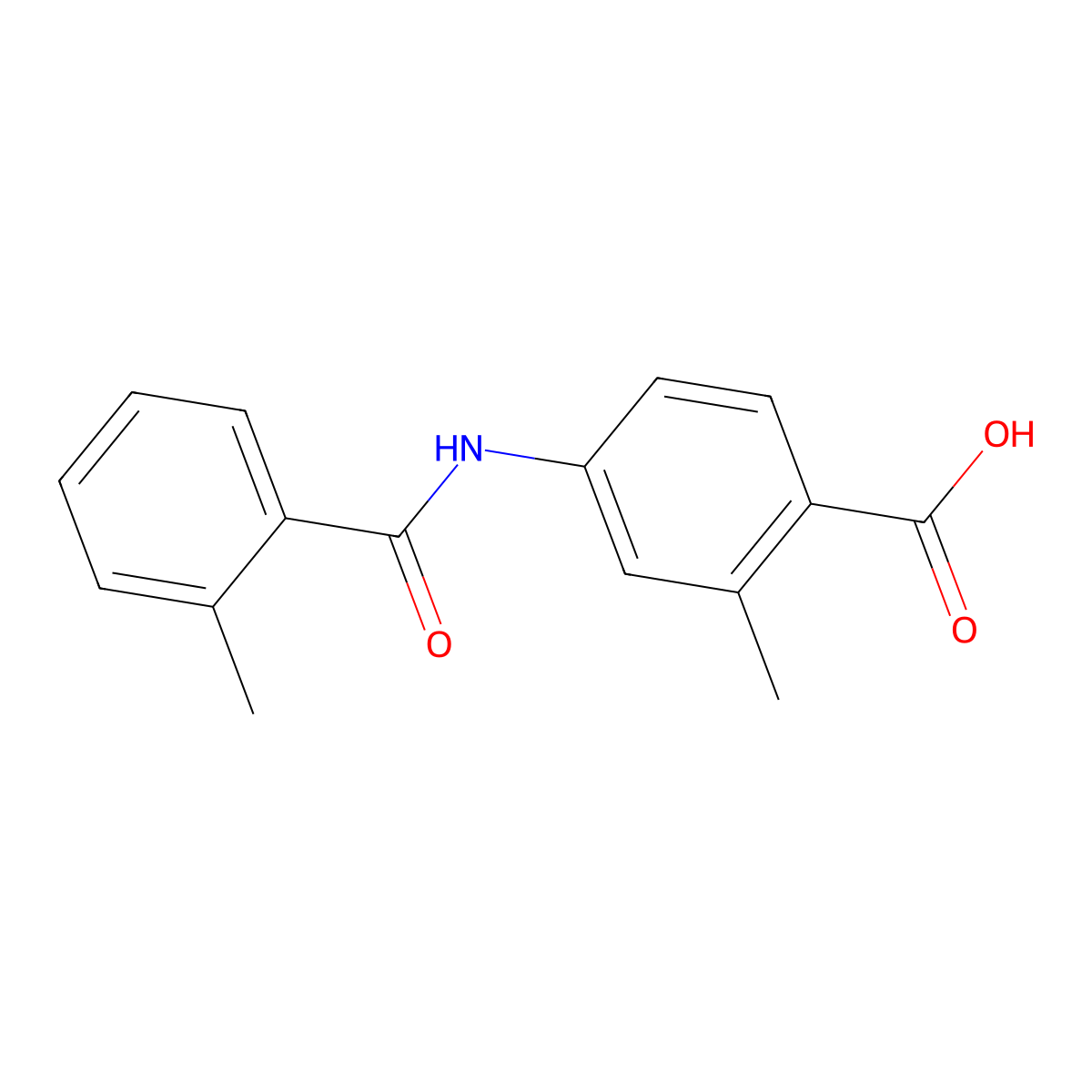 2-Methyl-4-((2-methylbenzoyl)amino)benzoic acid molecular structure, CAS 317374-08-6