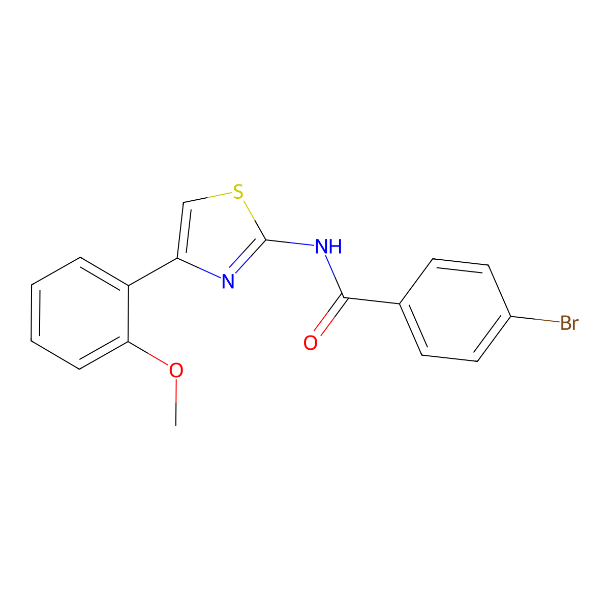 4-bromo-N-[4-(2-methoxyphenyl)-1,3-thiazol-2-yl]benzamide molecular structure, CAS 317374-38-2