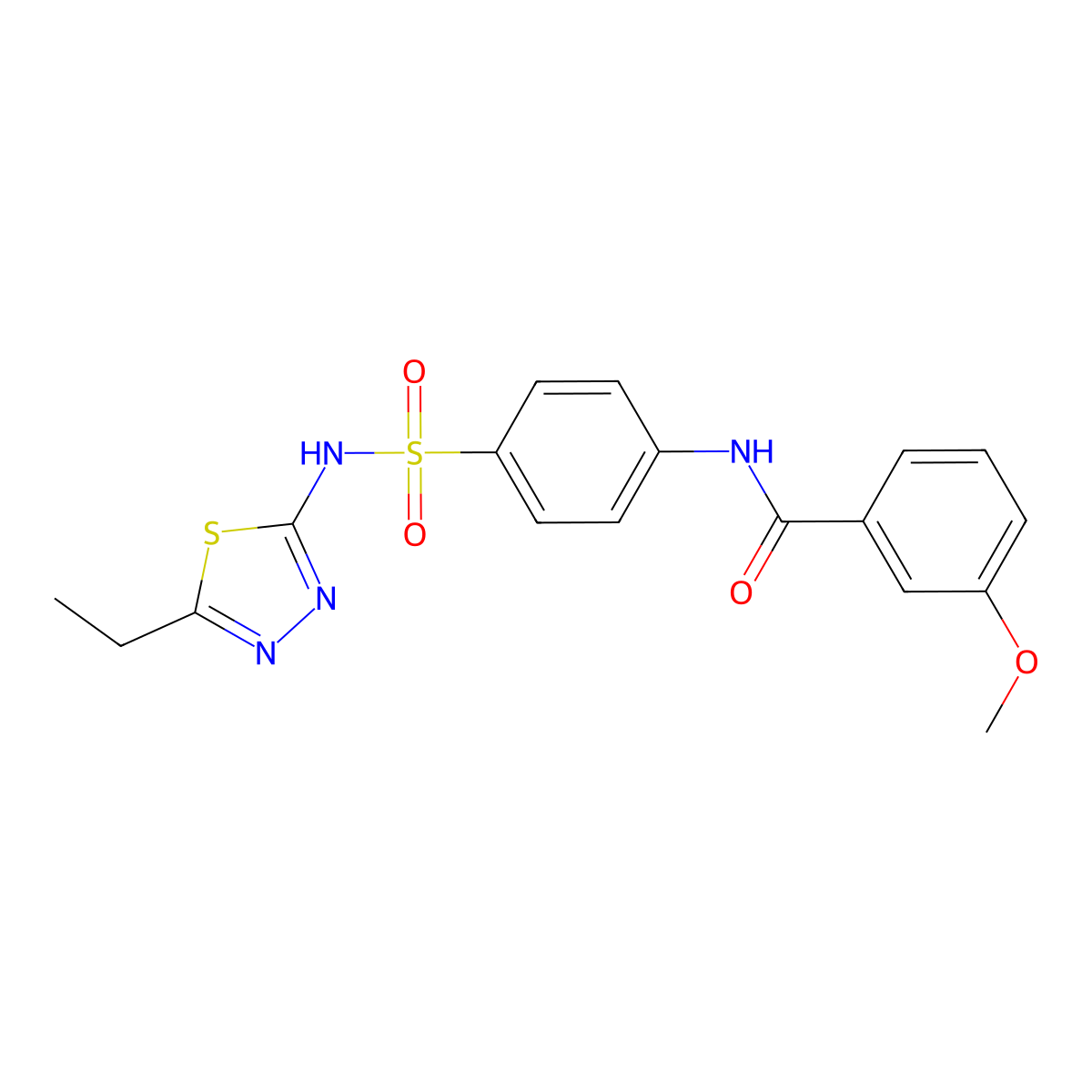 N-{4-[(5-ethyl-1,3,4-thiadiazol-2-yl)sulfamoyl]phenyl}-3-methoxybenzamide molecular structure, CAS 317374-40-6