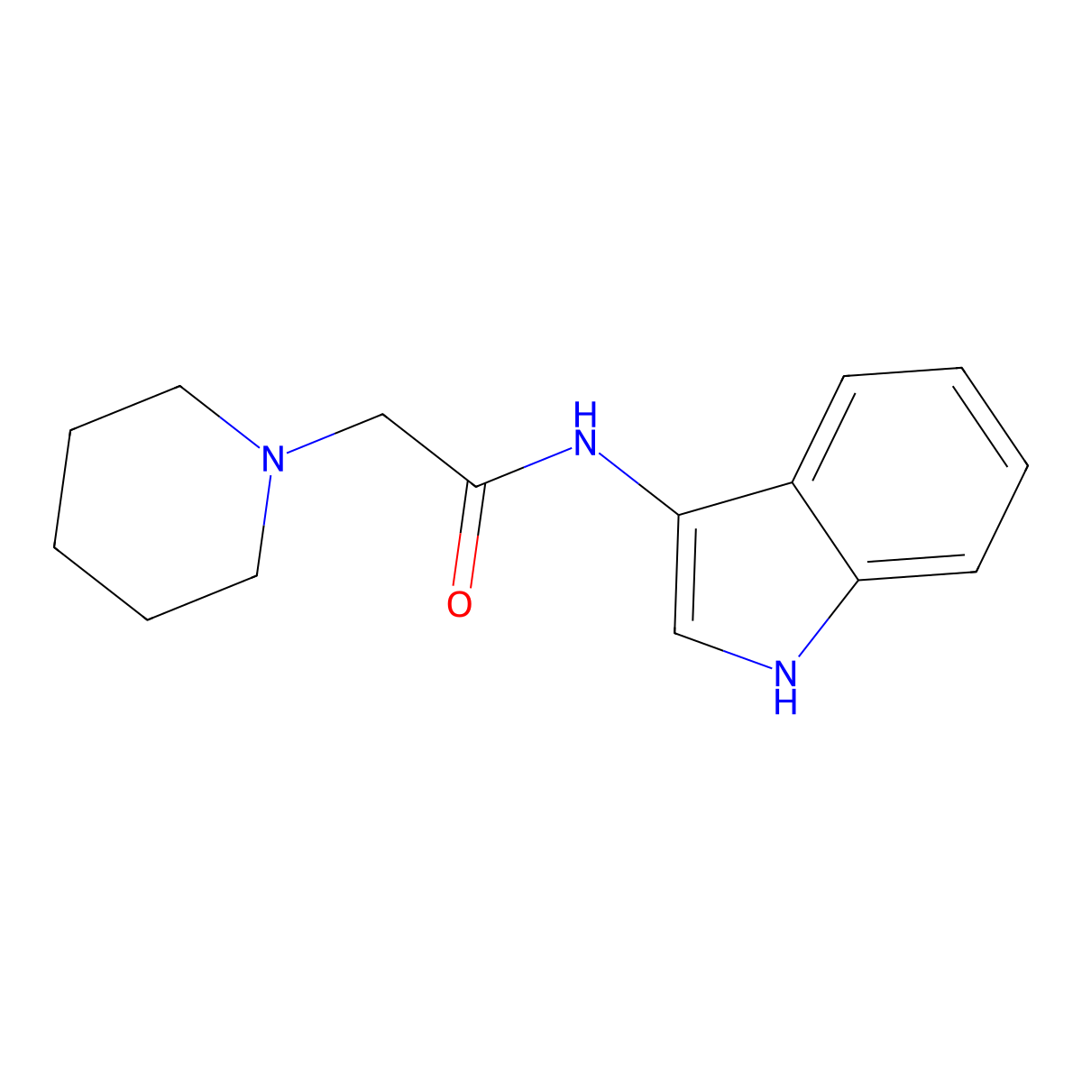N-(1H-indol-3-yl)-2-(piperidin-1-yl)acetamide molecular structure, CAS 317374-62-2