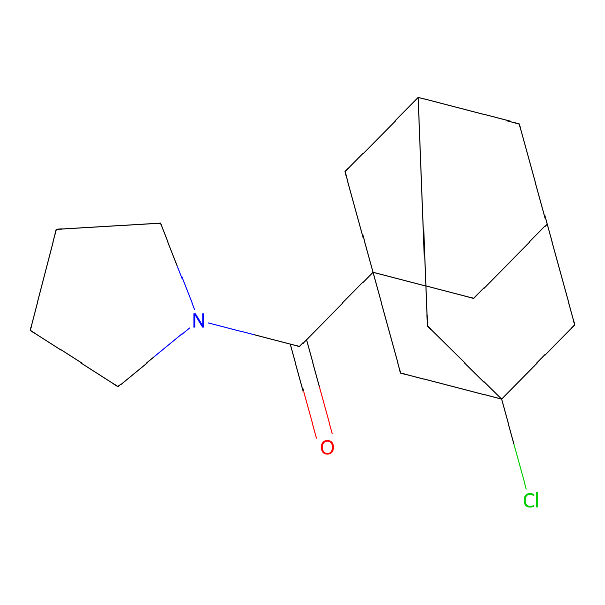 (3-Chloro-1-adamantyl)-pyrrolidin-1-ylmethanone molecular structure, CAS 317375-20-5