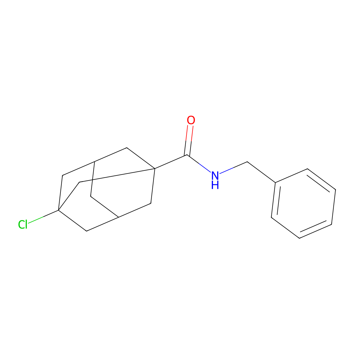 N-benzyl-3-chloroadamantane-1-carboxamide molecular structure, CAS 317375-21-6