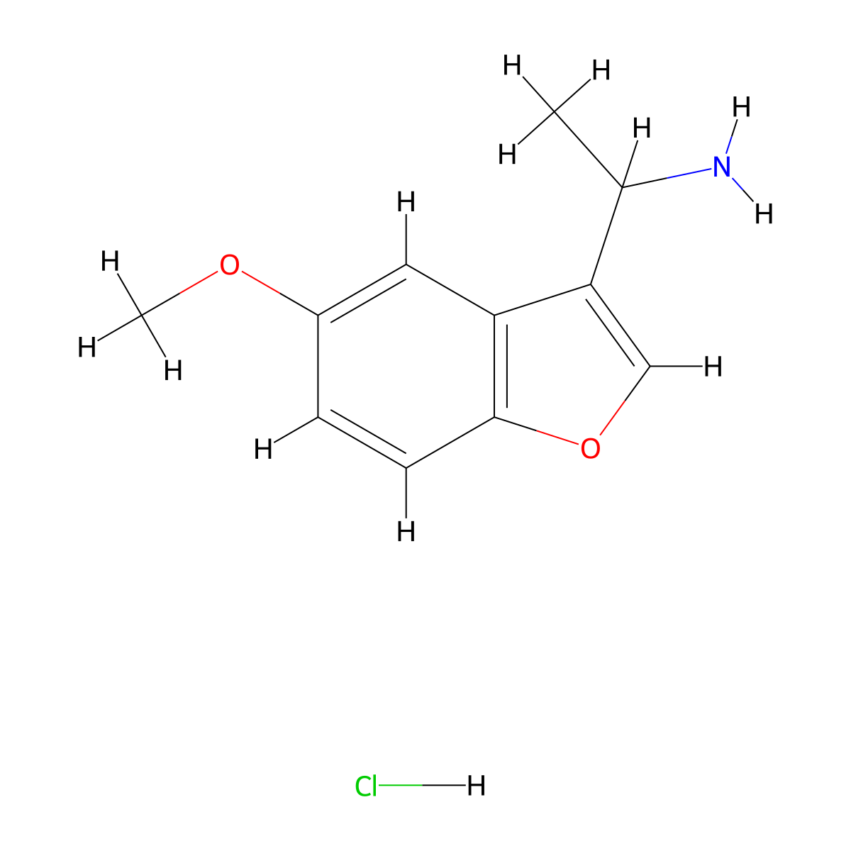 1-(5-Methoxy-1-benzofuran-3-yl)ethanamine hydrochloride molecular structure, CAS 317375-60-3