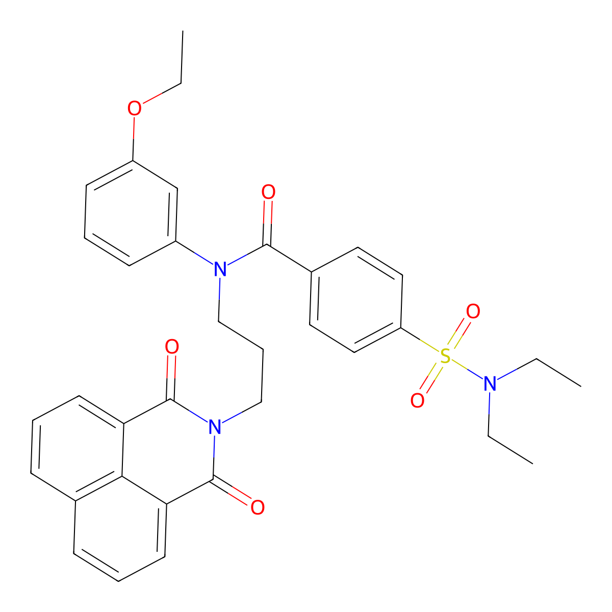 4-(diethylsulfamoyl)-N-[3-(1,3-dioxobenzo[de]isoquinolin-2-yl)propyl]-N-(3-ethoxyphenyl)benzamide molecular structure, CAS 317375-91-0
