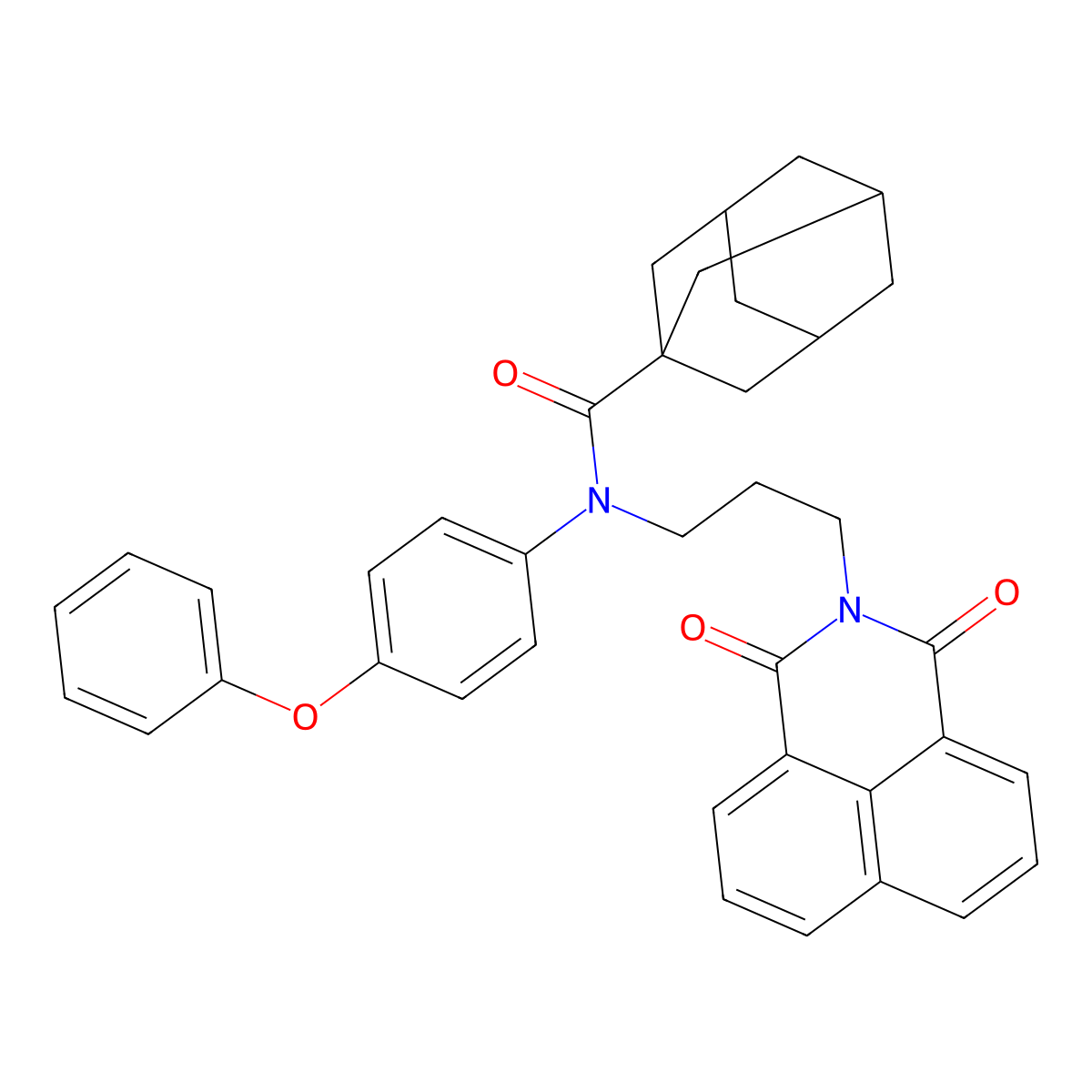 N-[3-(1,3-dioxobenzo[de]isoquinolin-2-yl)propyl]-N-(4-phenoxyphenyl)adamantane-1-carboxamide molecular structure, CAS 317376-02-6