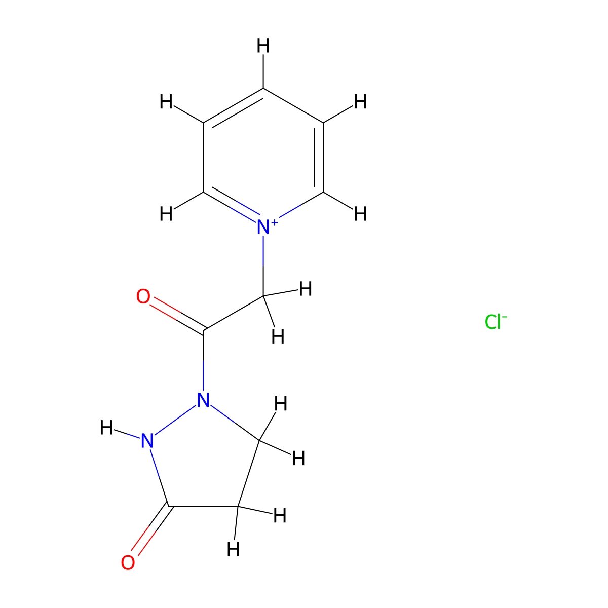 1-[2-oxo-2-(3-oxotetrahydro-1H-pyrazol-1-yl)ethyl]pyridinium chloride molecular structure, CAS 317377-34-7